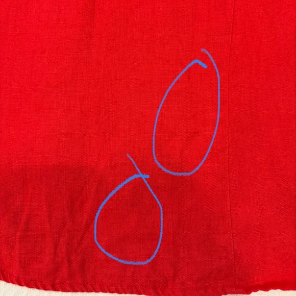 Vintage Chico's Design 100% Turkish Linen Red Button-Up Blouse Size 3 (XL) FLAW - Picture 15 of 16